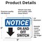 Signmission On And Off Switch Sign With Symbol, 5 in W x Rectangle, Vinyl Decal OS-2PACK-NS-D-35-L-16979 - alternate 3